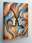 Kanvas Tablo Soyut Yüz Ve Renk Dalgaları