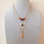 Üçlü Madalyon Murano Cam Sanatı Kolye