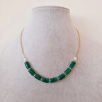 Yeşil İncili Murano Boncuklu Kolye Küpe Seti