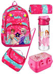 ELSA PRINCESS DESEN Beşli KIZ Çocuk İlkokul Okul Çantası + Termal beslenme seti + Kalemlik + suluk