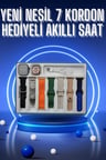Akıllı Saat 7 Kordon Hediyeli Takvim Alarm Nabız Ölçer Bildirim Görme Sesli G?