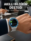 Akıllı Saat Çelik Kordonlu Amoled Ekran Android ve İOS Uyumlu Çağrı Cevaplaya