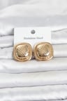 316L Çelik Gold Renk Düğme Model Kadın Küpe 5886