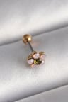 316L Çelik Gold Renk Zirkon Taşlı Çiçek Tragus Piercing 5886