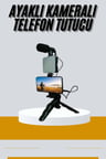 Tripod Telefon Tutucu Kumandalı Mikrofon Led Işık Vlog Video Kayıt