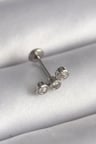 316L Çelik Gümüş Renk Zirkon Taşlı Tragus Piercing 5886