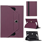 Samsung Uyumlu Galaxy Tab A SM-T597 Universal Standlı Tablet Kılıfı Mor