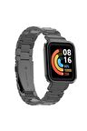 Xiaomi Mi Watch Lite Kordon/kayış Metal Baklalı Kasa Korumalı 2 In 1 Paslanmaz Çelik Kordon