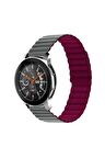 Samsung Galaxy Watch Active 2 40mm Kordon/kayış Çift Renk Mıknatıslı Ayarlanabilir 20mm Kordon