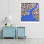 Ahşap Istanbul Haritası Duvar Süsü Tablo