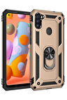 CPT50 Samsung Galaxy A11 Kılıf Sofya Yüzüklü Silikon Kapak - Gold