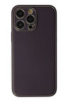CPT50 iPhone 13 Pro Max Kılıf Coco Deri Silikon Kapak - Derin Mor