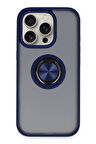CPT50 iPhone 16 Pro Max Kılıf Montreal Yüzüklü Silikon Kapak - Lacivert