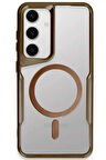 CPT50 Samsung Galaxy S24 Kılıf Boyi Magsafe Silikon Kapak - Kahverengi