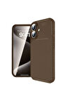 CPT50 iPhone 16 Kılıf Auto Focus Karbon Kapak - Kahverengi