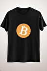 Unisex Siyah Bitcoin Desing Classic T-shirt