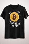 Unisex Siyah Bitcoin To The Moon Cryptocurrency Essential T-shirt