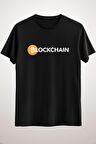 Unisex Siyah Blockchain Bitcoin Classic T-shirt