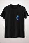 Unisex Siyah Blue Etherum Essential T-shirt