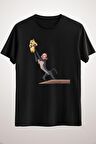 Unisex Siyah Elon Musk Holding Shiba Inu Classic T-shirt