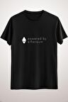 Unisex Siyah Powered By Ethereum - Cryprocurrency Premium T-shirt
