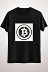 Unisex Siyah Retro Style Bitcoin Logo Classic T-shirt