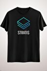 Unisex Siyah Stratis Cryptocurrency Essential T-shirt