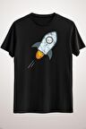 Unisex Siyah Vintage Stellar Lumens Crypto Coin Classic T-shirt
