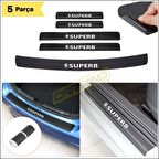 Skoda Superb Bagaj ve Kapı Eşiği Karbon Sticker Set
