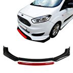 Ford Courier Ön Tampon Altı Lip 4 Parça (Kırmızı)
