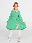Kartanesi Yeşil Baby Yaka Kız Çocuk Elbise