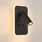 CATA 3W Tuvalu Yatak Başı Çift Kademeli Led Aplik Sarı Işık - Siyah CT-5243