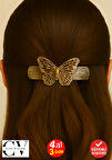 Kelebek Figürlü Metal Saç Tokası Altın Renk 8 cm  – Zarif ve Şık Tasarım