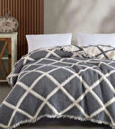 Battal Boy Jakarlı 6 kat müslin %100 Pamuk  Yatak Örtüsü (Müslin Yorgan)-Baklava