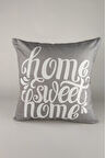 Gri Home Sweet Kırlent Kılıfı-38