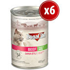 BonaCibo Jöleli Dana Etli Yaş Kedi Maması 400 gr X6 Adet