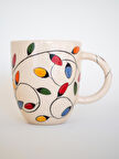 El Yapımı Kahve Bardağı - Renkli Seramik Kupa - Özel Tasarım Mug - Yılbaşı Temalı Bardak