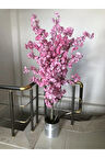 Pembe Bahar Dalı 175 Cm Metal Saksıda