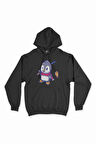 Balıkçı Penguen Siyah Kapşonlu Sweatshirt Hoodie