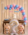35 Parça Kız mı Erkek mi Cinsiyet Partisi Seti Girl or Boy Folyo Balon Banner Pembe Mavi Balon Baby Shower Gender Reveal Süsleri