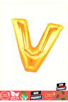 V Harf Folyo Balon Altın Renk 40 Inç Kız Erkek Çocuk Oyuncakları Eğitici Oyuncaklar