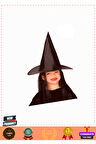 Çocuk Boy Siyah Cadı Şapkası ve Uzun Siyah Cadı Peruğu 1 Gram Kız Erkek Çocuk Oyuncakları Eğitici Oy