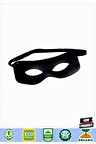 Siyah Renk Vinleks Deri Malzemeden İmal Zorro Maskesi Hırsız Maskesi 7x16Cm 1 Gram Kız Erkek Çocuk O