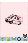 WY590E-F 1:16 Sürtmeli Sesli Işıklı Ambulans / Polis Arabası 1 Gram Kız Erkek Çocuk Oyuncakları Eğit