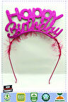 Happy Birthday İtalik Yazılı Fuşya Renk Metal Doğum Günü Tacı 1 Gram Kız Erkek Çocuk Oyuncakları Eği