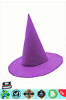Mor Renk Keçe Cadı Şapkası Yetişkin Çocuk Uyumlu 35x38cm 5 Litre Kız Erkek Çocuk Oyuncakları Eğitici