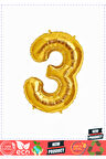 Şekilli Supershape Gold Rakam Folyo Balon 3 Numara 1 Gram Kız Erkek Çocuk Oyuncakları Eğitici Oyunca