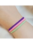 Crystal Ateliar Makrome Bileklik Seti Mor Pembe Su Yeşili Ayarlanabilir Unisex