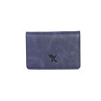 KARALI Mavi Crazy Deri Kutu Kartlık Cüzdan