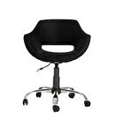  Krom Metal Ayaklı Ofis Çocuk Odası Çalışma Sandalyesi (AYARLANABİLİR) SİYAH